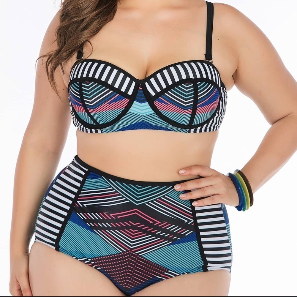 SWIMSUITS FOR ALL | Geometric High-Waisted Bikini Bottom